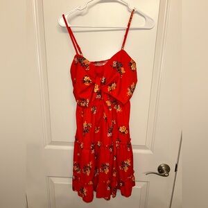 Amazon Red Floral Dress